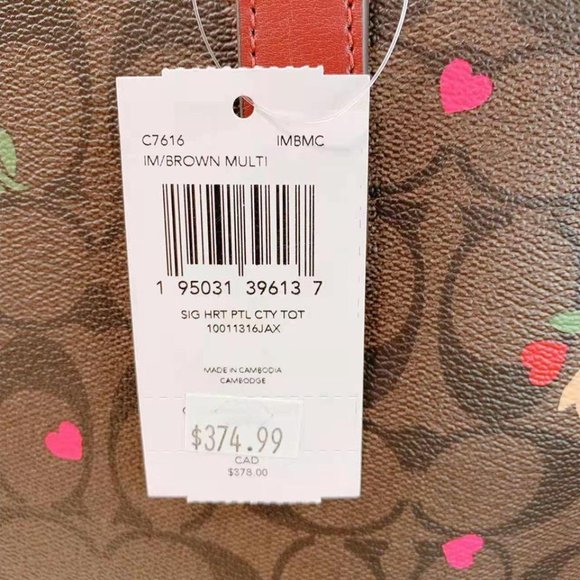 Coach Signature Heart Petal City Tote - Picture 4 of 6